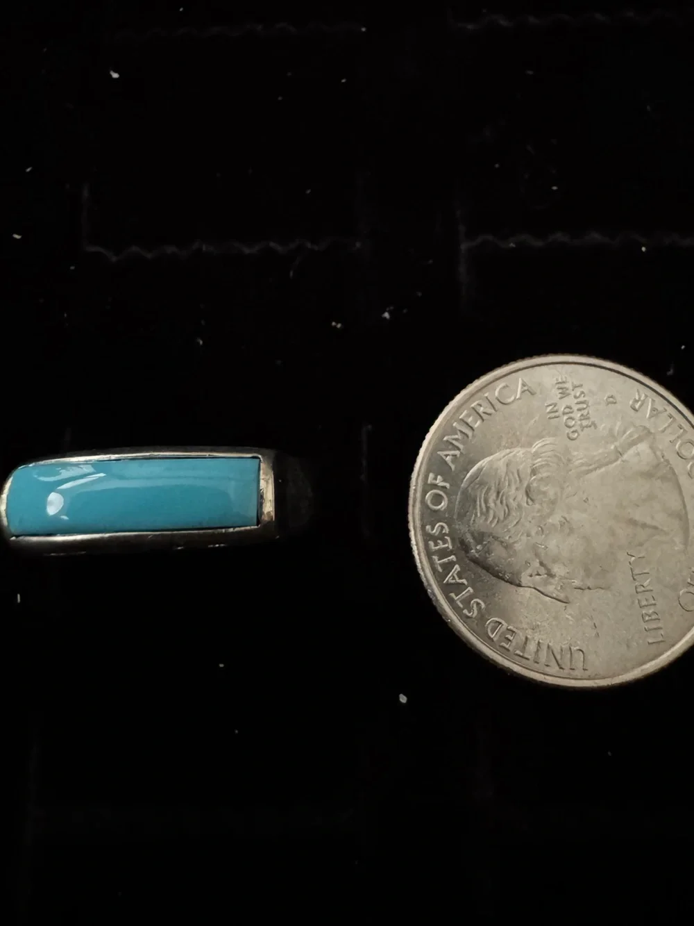 Turquoise Enamel Women’s Ring - Sleek Silver Accent